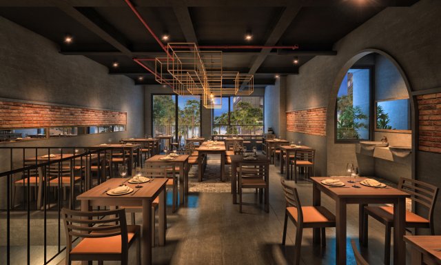 ado restaurant 2th floor Model 3D .c4d .max .obj .3ds .fbx .stl .blend