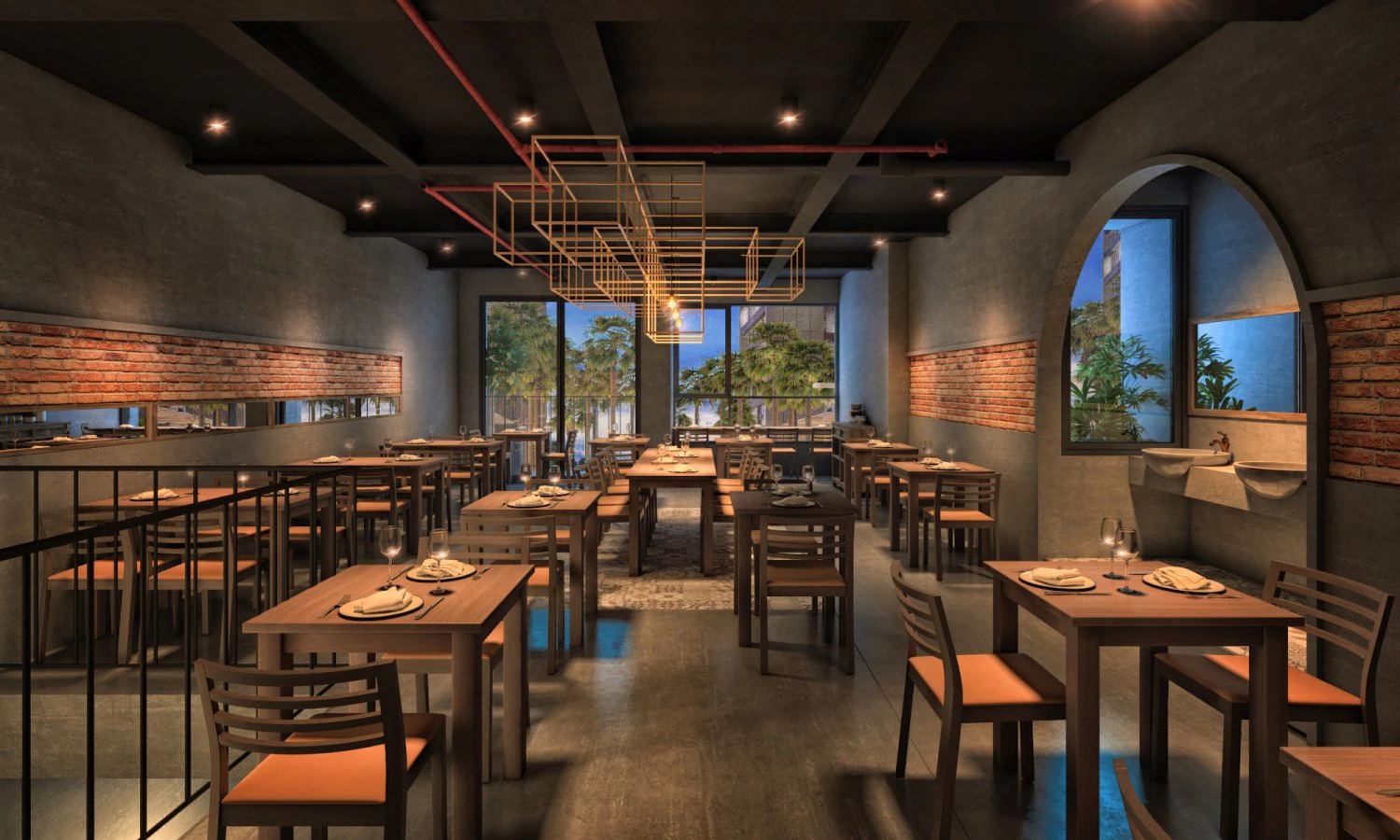 ado restaurant 2th floor 3D Model .c4d .max .obj .3ds .fbx .stl .blend 