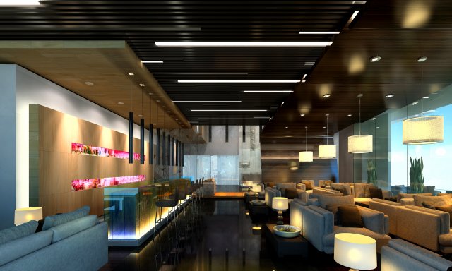 coffee lobby Model 3D .c4d .max .obj .3ds .fbx .stl .blend 