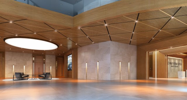 hall of office hss 3D Model .c4d .max .obj .3ds .fbx .stl .blend 