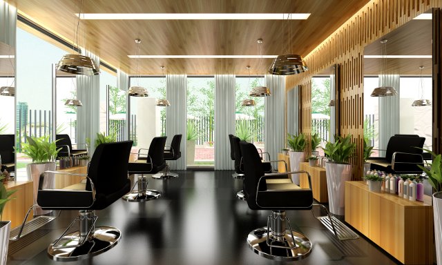 haircut room 3D 模型 .c4d .max .obj .3ds .fbx .stl .blend 