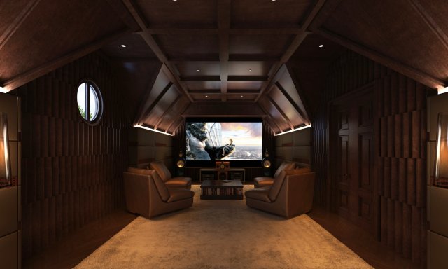 hometheater gl 3D Модель .c4d .max .obj .3ds .fbx .stl .blend