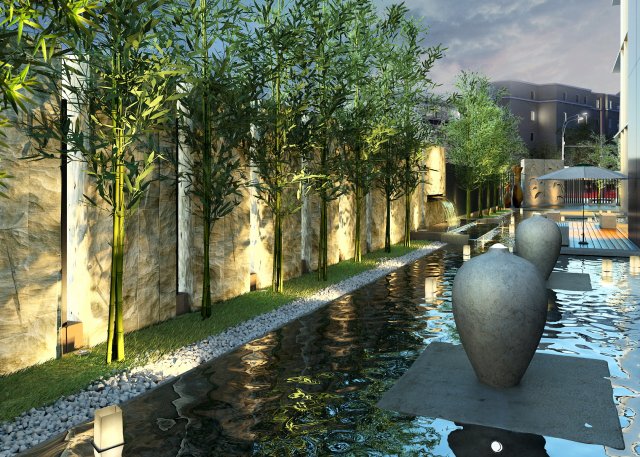 garden in spa center 3Dモデル .c4d .max .obj .3ds .fbx .stl .blend