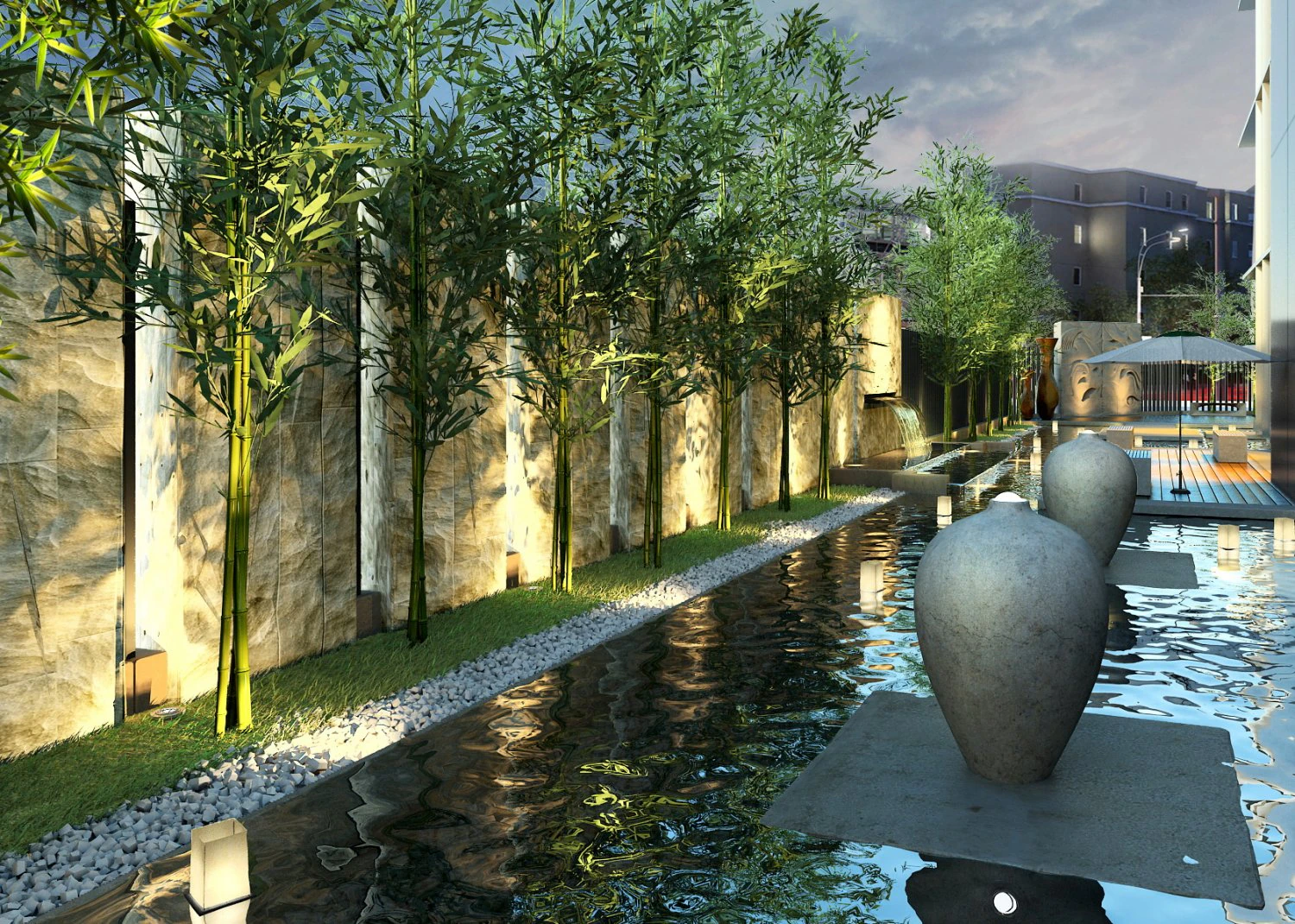 garden in spa center 3D Model .c4d .max .obj .3ds .fbx .stl .blend 