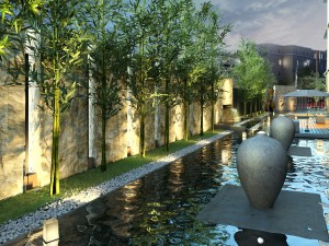 garden in spa center 3D Model