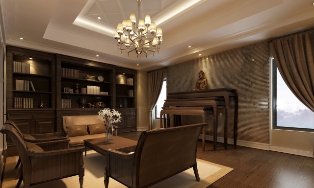 classic reading room 3D मॉडल .c4d .max .obj .3ds .fbx .stl .blend 