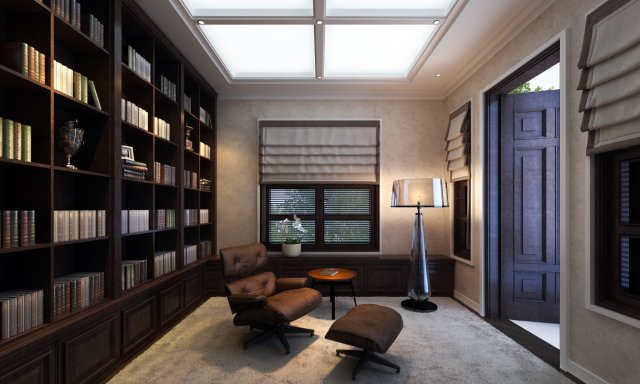 reading room - gym room 3D Модель .c4d .max .obj .3ds .fbx .stl .blend 