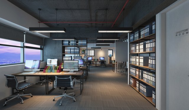office y 02 Modello 3D .c4d .max .obj .3ds .fbx .stl .blend 
