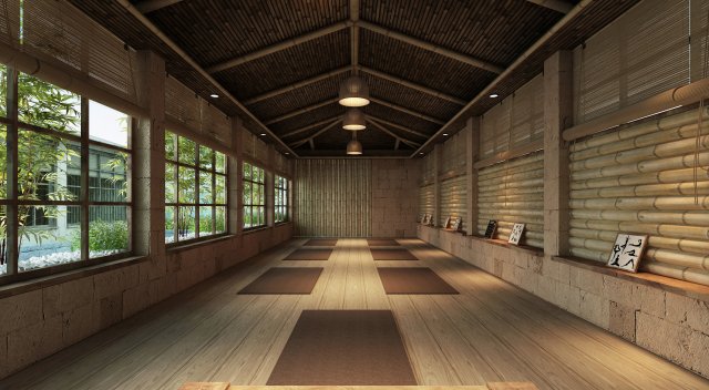 yoga house 3D मॉडल .c4d .max .obj .3ds .fbx .stl .blend 