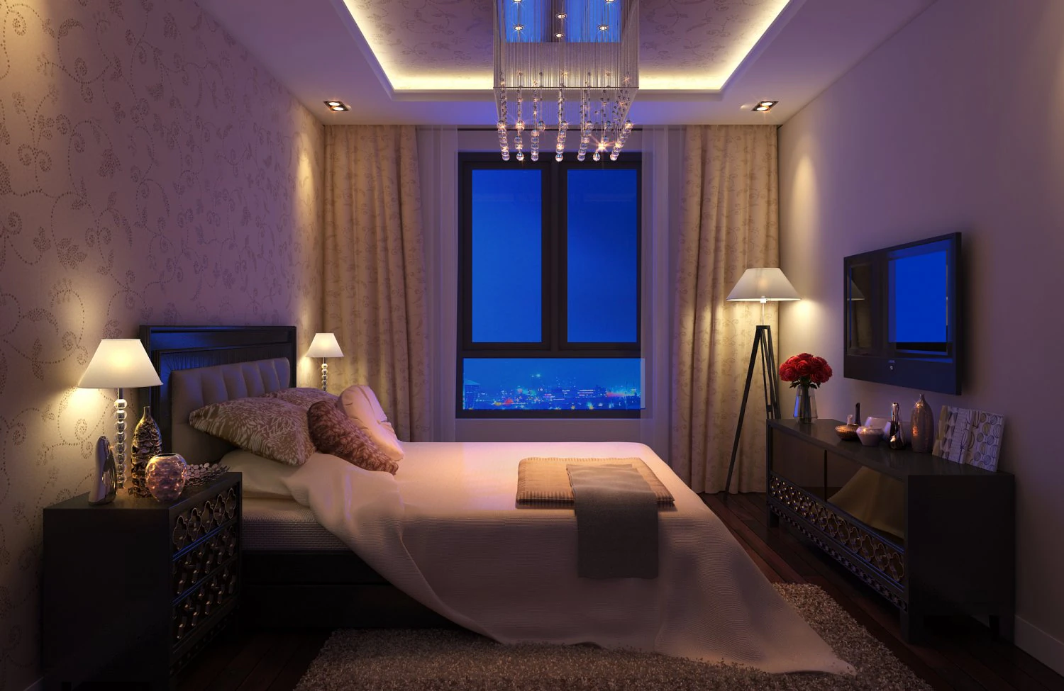 bedroom apartment 03 3D Model .c4d .max .obj .3ds .fbx .stl .blend 