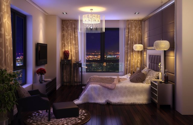 bedroom apartment 04 3D Модель .c4d .max .obj .3ds .fbx .stl .blend 