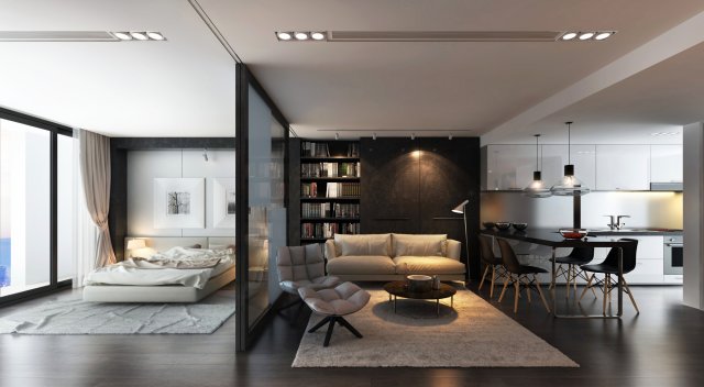 qht apartment interior 3D Model .c4d .max .obj .3ds .fbx .stl .blend
