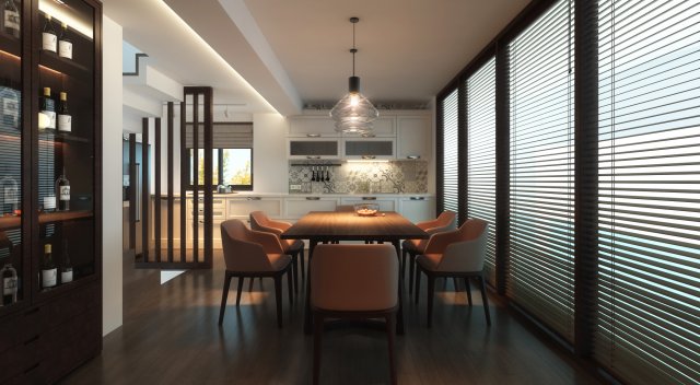 dining room ha 3D मॉडल .c4d .max .obj .3ds .fbx .stl .blend 
