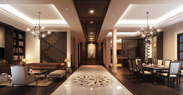 house livingroom qgl Modello 3D .c4d .max .obj .3ds .fbx .stl .blend 