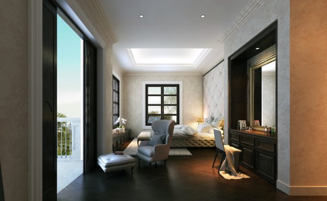 master bedroom qgl 3D Model .c4d .max .obj .3ds .fbx .stl .blend 