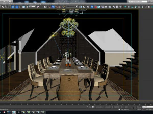 semiclassic dining room 3D Model