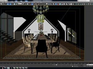 semiclassic dining room 3D Model