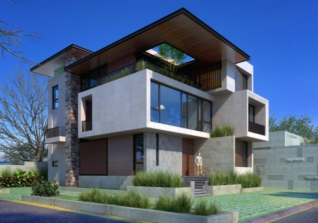ad house Model 3D .c4d .max .obj .3ds .fbx .stl .blend 