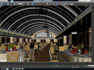 classic hall restaurant 3D Model
