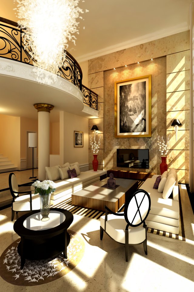 classic livingroom 03 3Dモデル .c4d .max .obj .3ds .fbx .stl .blend 