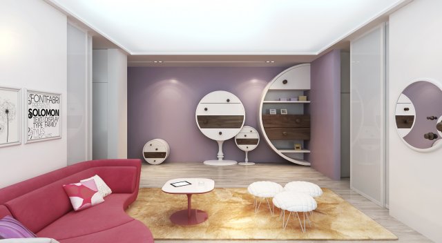 playing room for girls 3D Модель .c4d .max .obj .3ds .fbx .stl .blend 