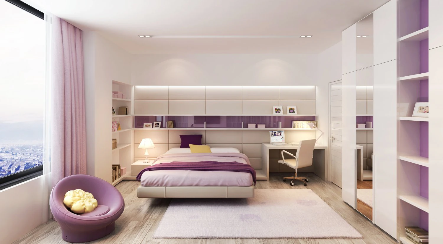 aq bedroom for girls 3D Model .c4d .max .obj .3ds .fbx .stl .blend 