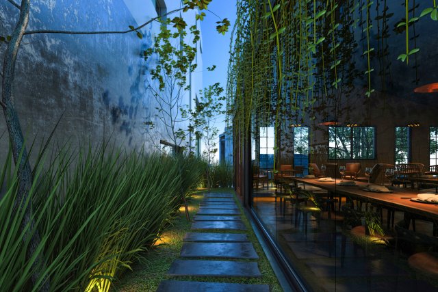 ad cafe exterior cua vuong 3D Модель .c4d .max .obj .3ds .fbx .stl .blend 