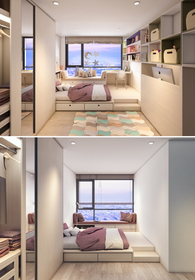 bedroom for sisters 3D 模型 .c4d .max .obj .3ds .fbx .stl .blend 