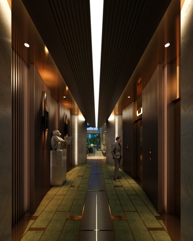 cb hotel lobby 3D 模型 .c4d .max .obj .3ds .fbx .stl .blend 