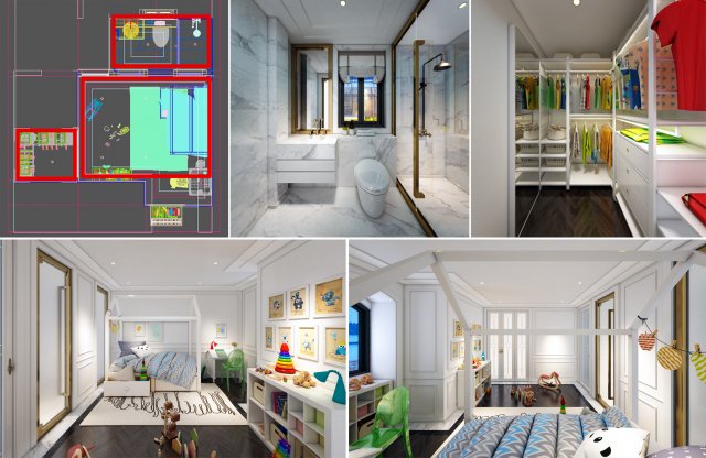 hmn kid room full room Modèle 3D .c4d .max .obj .3ds .fbx .stl .blend 