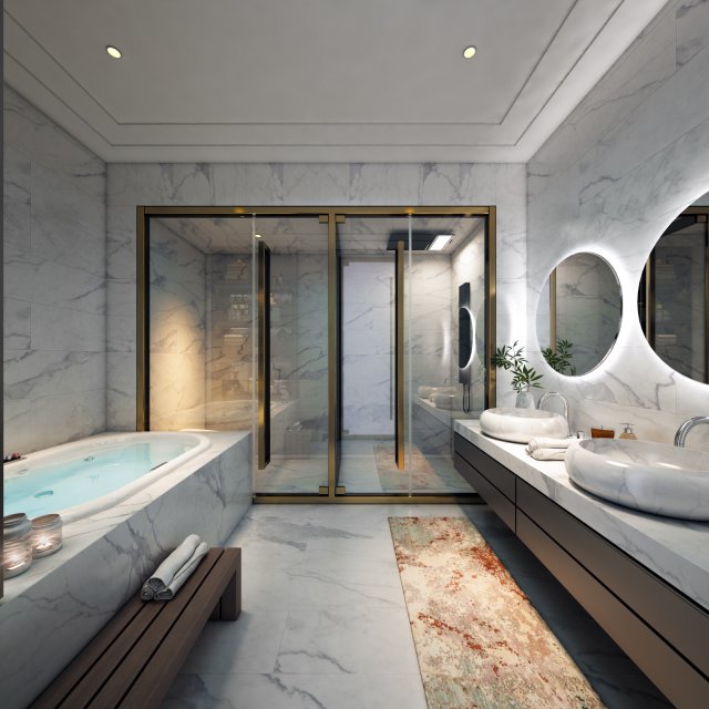 bathroom thbm 3D Model .c4d .max .obj .3ds .fbx .stl .blend
