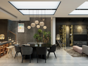 ak house 1th floor interior Modello 3D