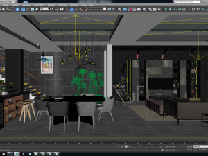 ak house 1th floor interior Modello 3D