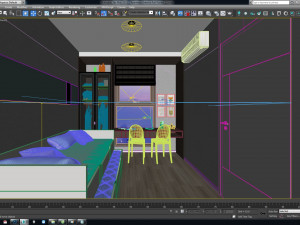 apartment interior full rooms c2 3D 模型