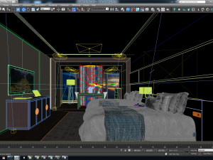 deluxe connexting hotel room 3D Model
