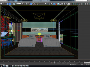 deluxe connexting hotel room 3D Model