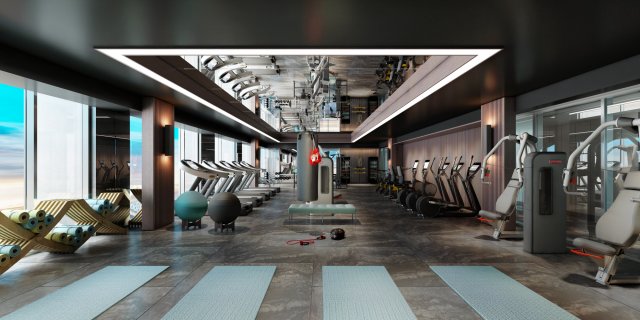 hotel fitness 3D Model .c4d .max .obj .3ds .fbx .stl .blend 
