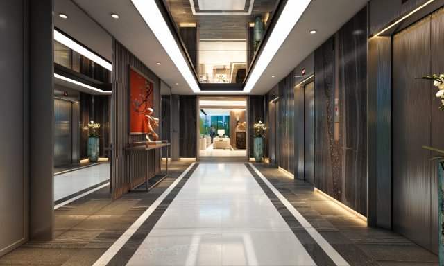 hotel lobby 3D Model .c4d .max .obj .3ds .fbx .stl .blend 