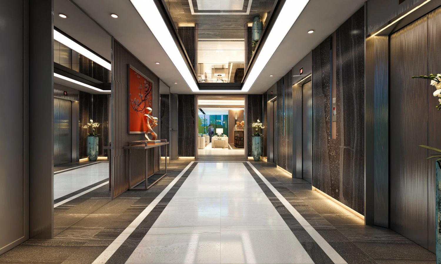 hotel lobby 3D Model .c4d .max .obj .3ds .fbx .stl .blend 