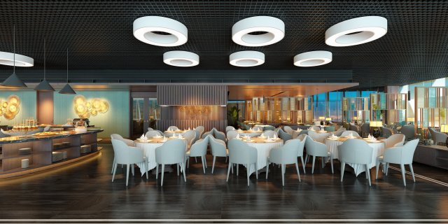 hotel restaurant 02 3D-Modell .c4d .max .obj .3ds .fbx .stl .blend 