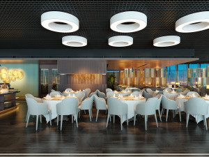 hotel restaurant 02 3D Model