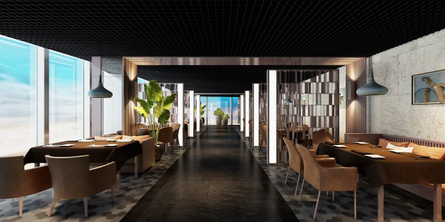 hotel restaurant 03 3D Model .c4d .max .obj .3ds .fbx .stl .blend 