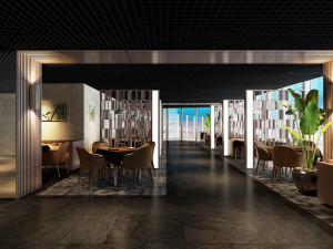 hotel restaurant 03 3D Model