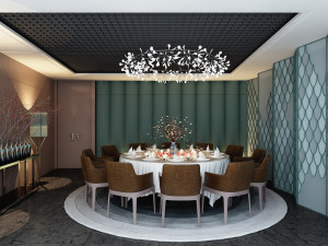 hotel restaurant 03 3D Model