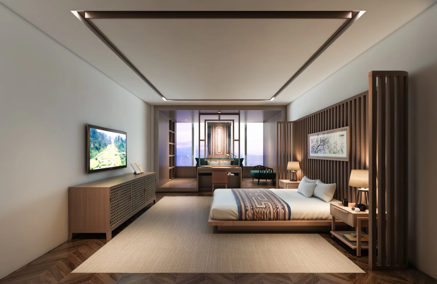 hotel room 03 3D Model .c4d .max .obj .3ds .fbx .stl .blend 