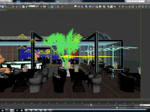 Bar panor&acirc;mico do hotel Modelo 3D