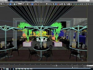 Bar panor&acirc;mico do hotel Modelo 3D