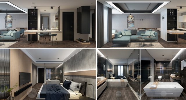 k apartment interior full rooms Modelo 3D .c4d .max .obj .3ds .fbx .stl .blend 