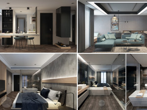 k apartment interior full rooms 3D-Modell