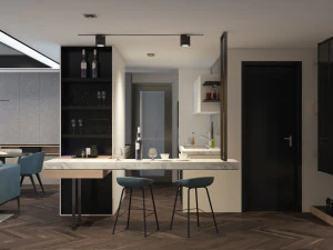 sala de estar do apartamento k Modelo 3D